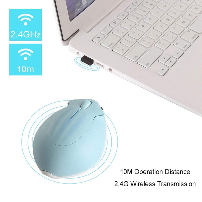 CHUYI Hamster Wireless Silent Mouse 1200DPI Cute Animal Small Cordless Portable Mice for Travel Home School Library Computer Laptop PC for Kids Gift (Light Blue) - Image 5